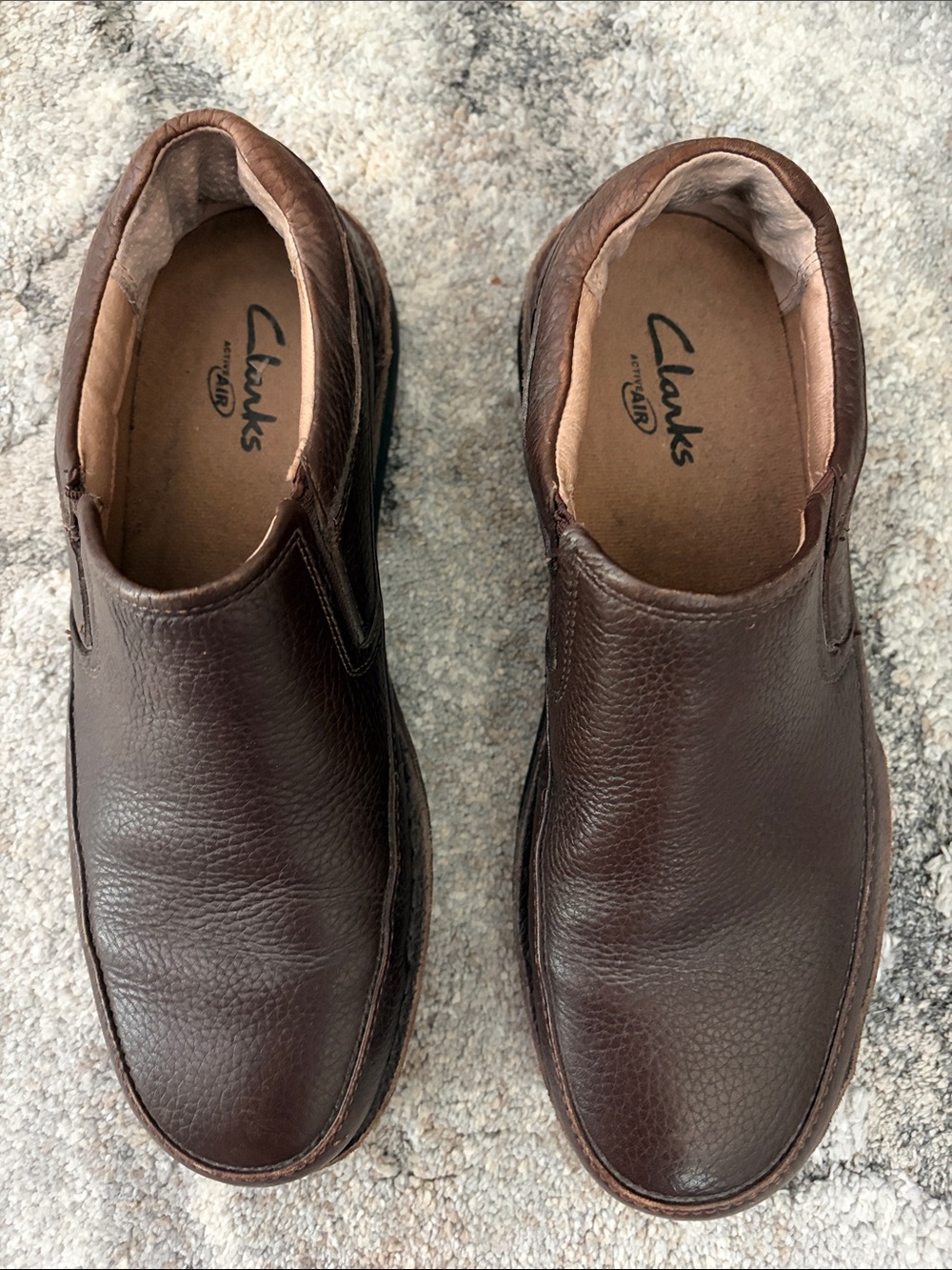 Clarks Men's Dark Brown Leather Slip-On Loafers
